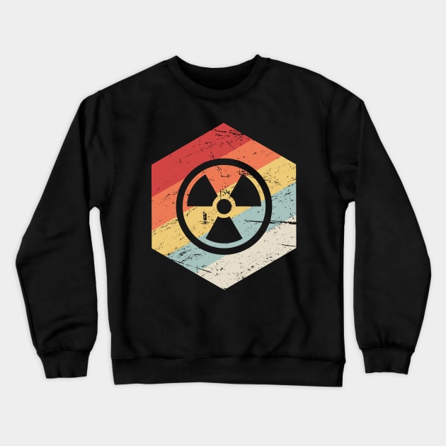 Retro Vintage Nuclear Radiation Symbol Crewneck Sweatshirt by MeatMan